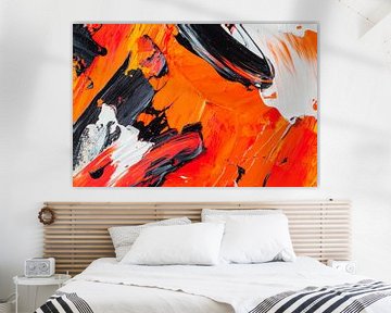 Dynamic colour explosion in red and black by Poster Art Shop