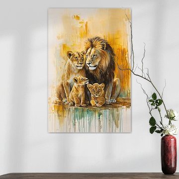 Warme Löwe Familie Gemälde von Imperial Art House