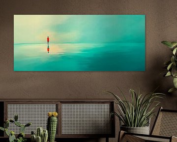 Lonely person on calm water by Poster Art Shop