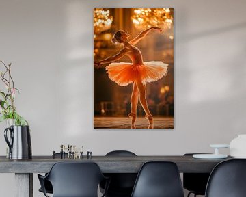 Elegante ballerina in de spotlight van Poster Art Shop