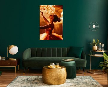 Elegante ballerina in de glamour van kroonluchters van Poster Art Shop