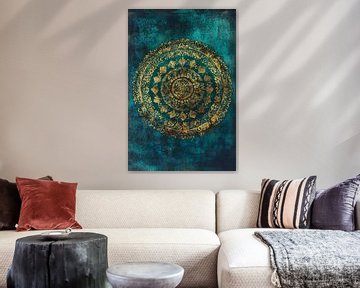 Elegant golden mandala illustration by Poster Art Shop