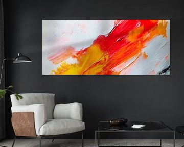 Energetic acrylic painting in shades of red by Poster Art Shop