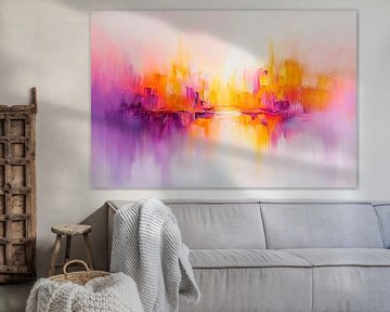 Fantastische stad aan de horizon