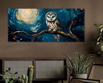 Uilenblik bij maanlicht van Poster Art Shop