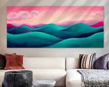Fantasievolle Hügel im Sonnenlicht von Poster Art Shop