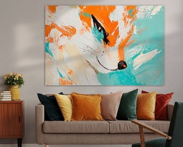 Imaginative fox portrait in colour by Poster Art Shop