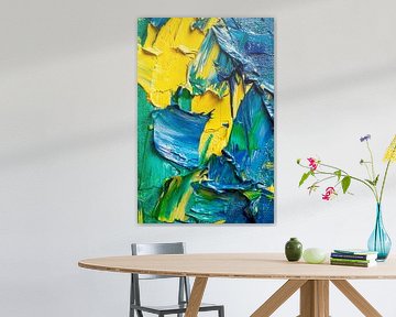 Kleurrijke abstractie met penseelstreken