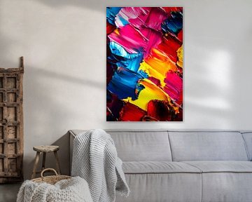 Kleurrijk acrylschilderij textuur van Poster Art Shop