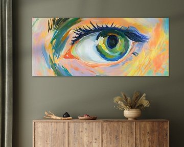 Colourful eye in abstract painting by Poster Art Shop