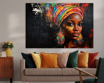 Colourful portrait of a woman by Poster Art Shop