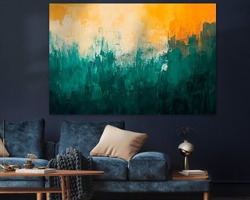 Kleurrijk abstract landschapsschilderij van Poster Art Shop