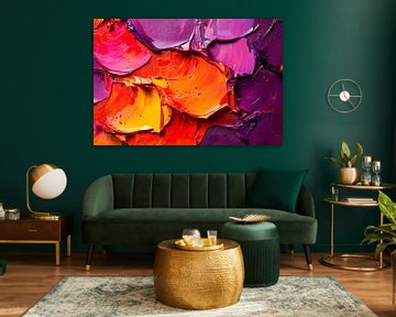 Kleurenexplosie in acrylverf van Poster Art Shop