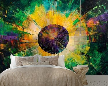 Voorbeeld van het werk in een kamer