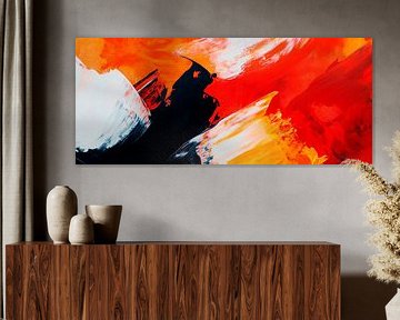 Explosion of colour in red and black by Poster Art Shop
