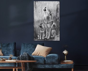 Loup noir et loup blanc en harmonie sur Imperial Art House