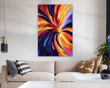Explosie van kleur in een spiraalpatroon van Poster Art Shop