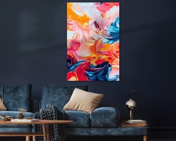 Kleurenexplosie in zachte golven van Poster Art Shop