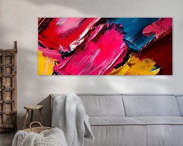 Explosie van kleur met levendige penseelstreken