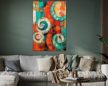 Explosie van kleur met spiraalvormige patronen