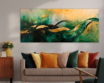 Colourful abstraction of wave movements by Poster Art Shop