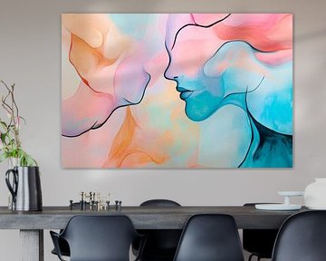 Coloured faces in the dialogue of art by Poster Art Shop