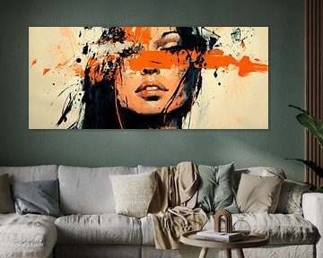Kleurrijke portretkunst van een vrouw van Poster Art Shop