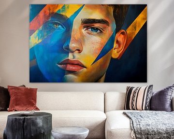 Coloured portrait painting of a boy by Poster Art Shop