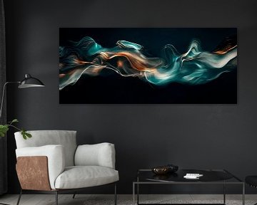 Gekleurde lichtstroompatronen in het donker van Poster Art Shop