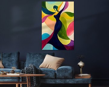 Coloured silhouette of a dancer by Poster Art Shop