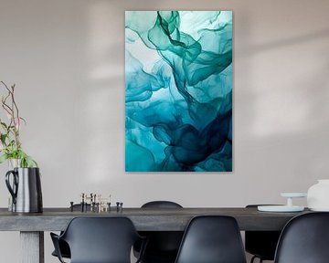 Coloured smoke structures in blue-green by Poster Art Shop