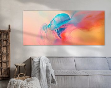 Gekleurde rook stroomt door de lucht van Poster Art Shop