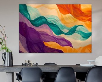 Coloured waves in an abstract design by Poster Art Shop