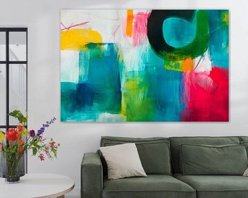 Kleurrijke abstracte compositie 2D van Poster Art Shop