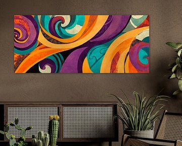 Colourful swirls and abstract shapes by Poster Art Shop