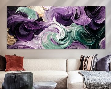 Gekleurde wervelingen van olieverfschilderij van Poster Art Shop