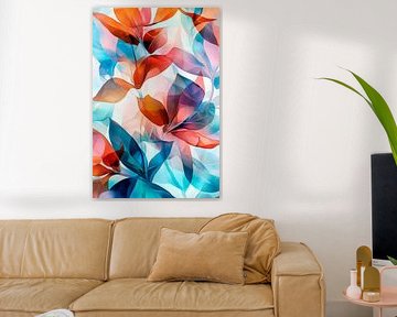 Colourful abstract plant patterns by Poster Art Shop