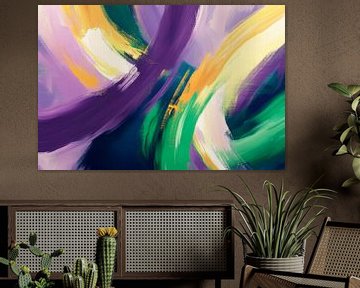 Kleurrijk abstract schilderij met rondingen van Poster Art Shop