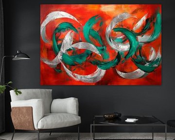 Coloured dynamic wave elements by Poster Art Shop