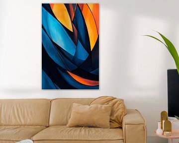 Play of blue and orange colours by Poster Art Shop