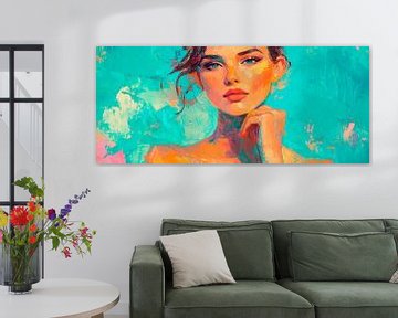 Feminine portrait in soft colours by Poster Art Shop
