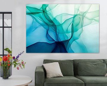Flowing colour gradients in blue-green by Poster Art Shop