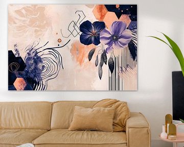 Floral watercolour patterns in pastel shades by Poster Art Shop