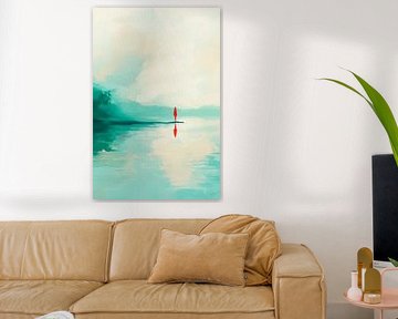 Femme à Rot am stillen See sur Poster Art Shop