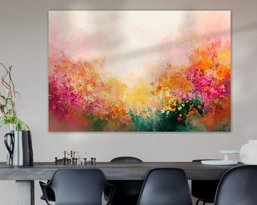 Cheerful sea of flowers in pastel colours by Poster Art Shop