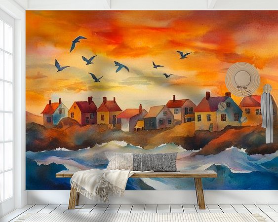 Voorbeeld van het werk in een kamer