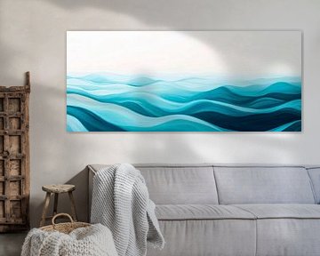 Peaceful waves in soft colours by Poster Art Shop