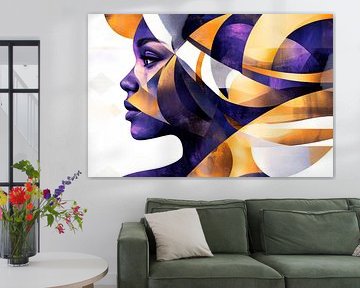 Futuristische portretillustratie van een vrouw