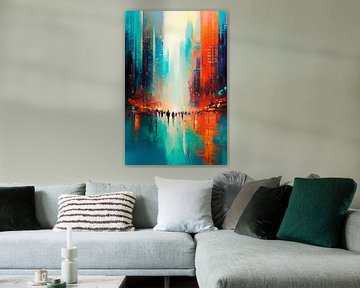 Futuristic city by night by Poster Art Shop