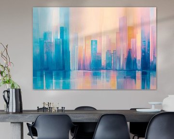 Futuristic cityscape in the morning light by Poster Art Shop